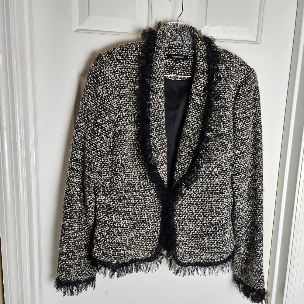 Karen Kane Women Multicolor Jacket with Black Organza Trim Size 14 Regular